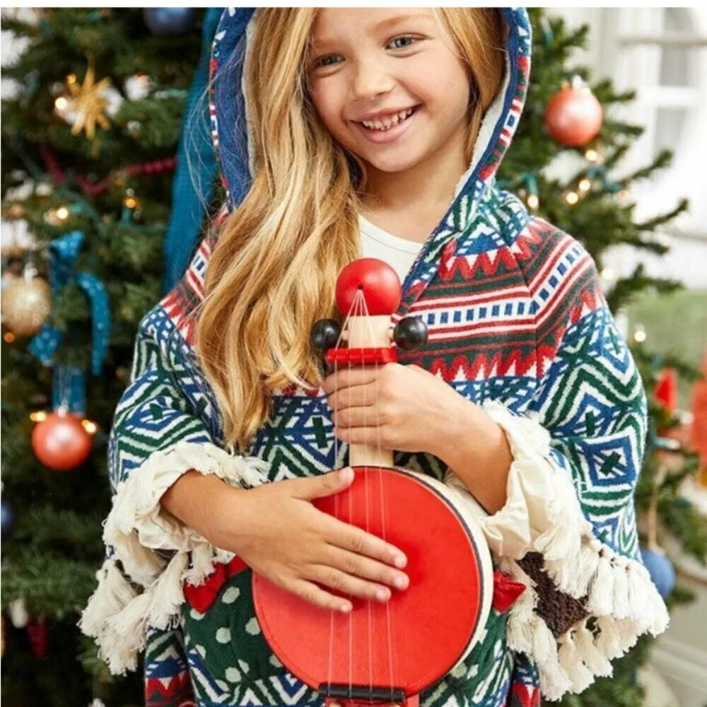 Matilda Jane A Caroling We Go Hooded Poncho Cape Festive Cotton Sherpa